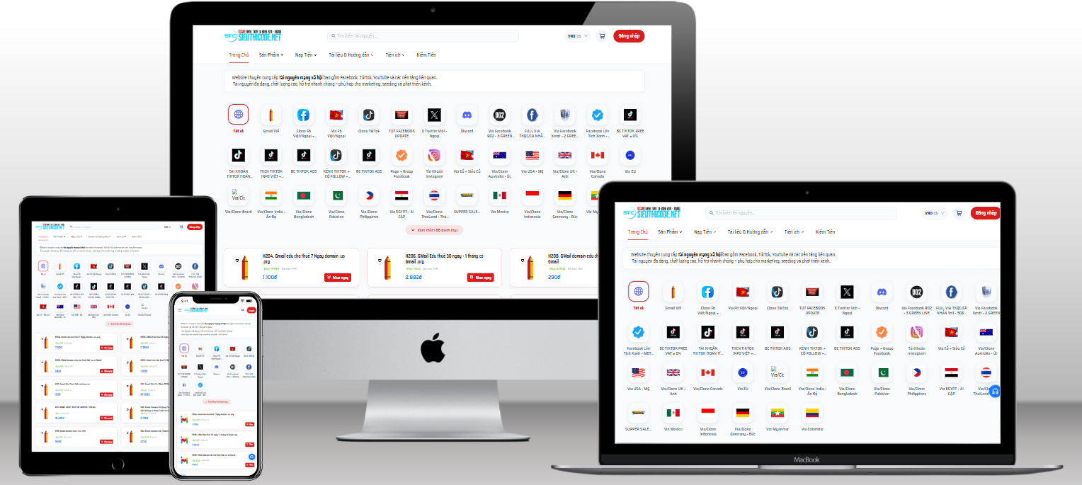 Website bán tài nguyên, nguyên liệu tự động