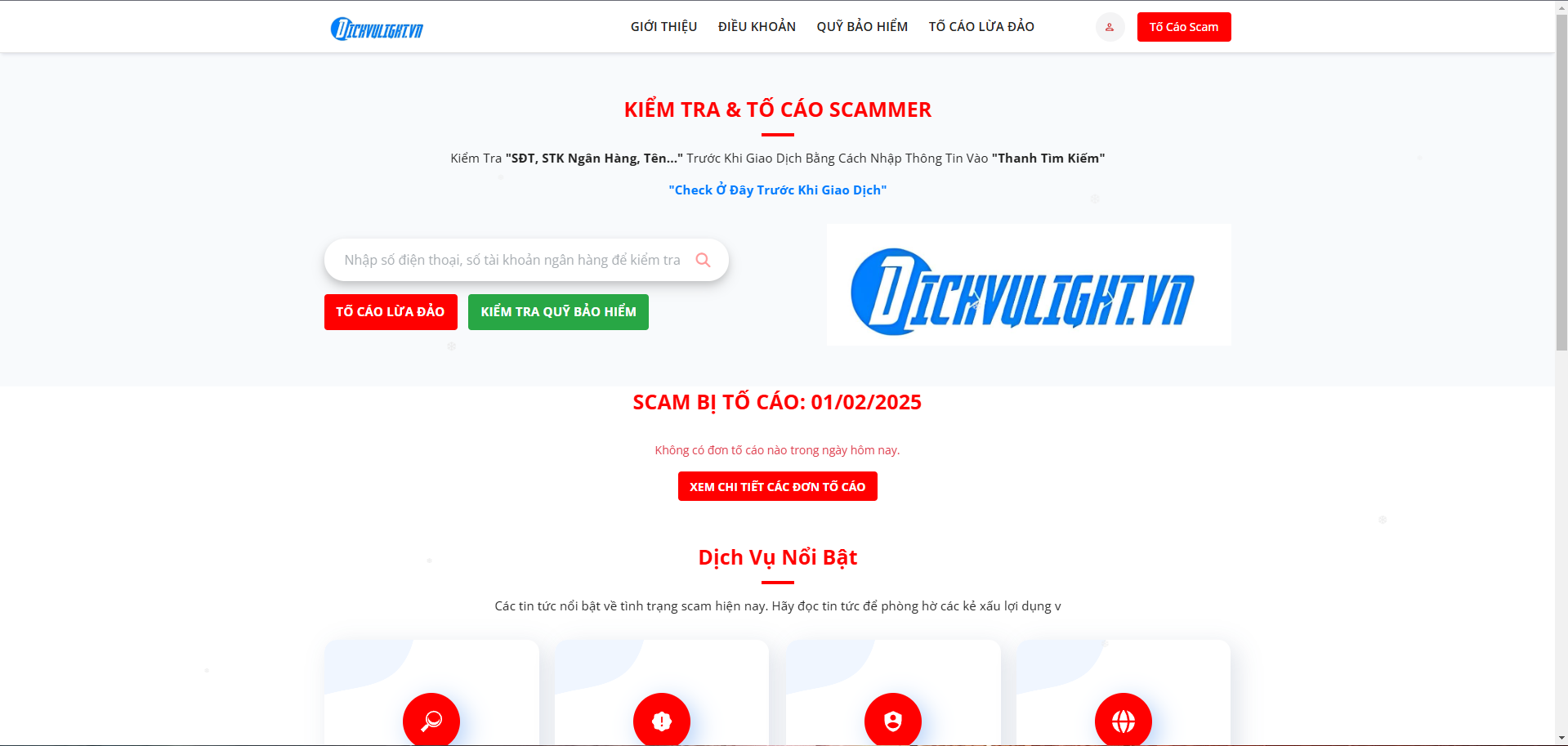 Check scam v1 dichvulight ( bao update)