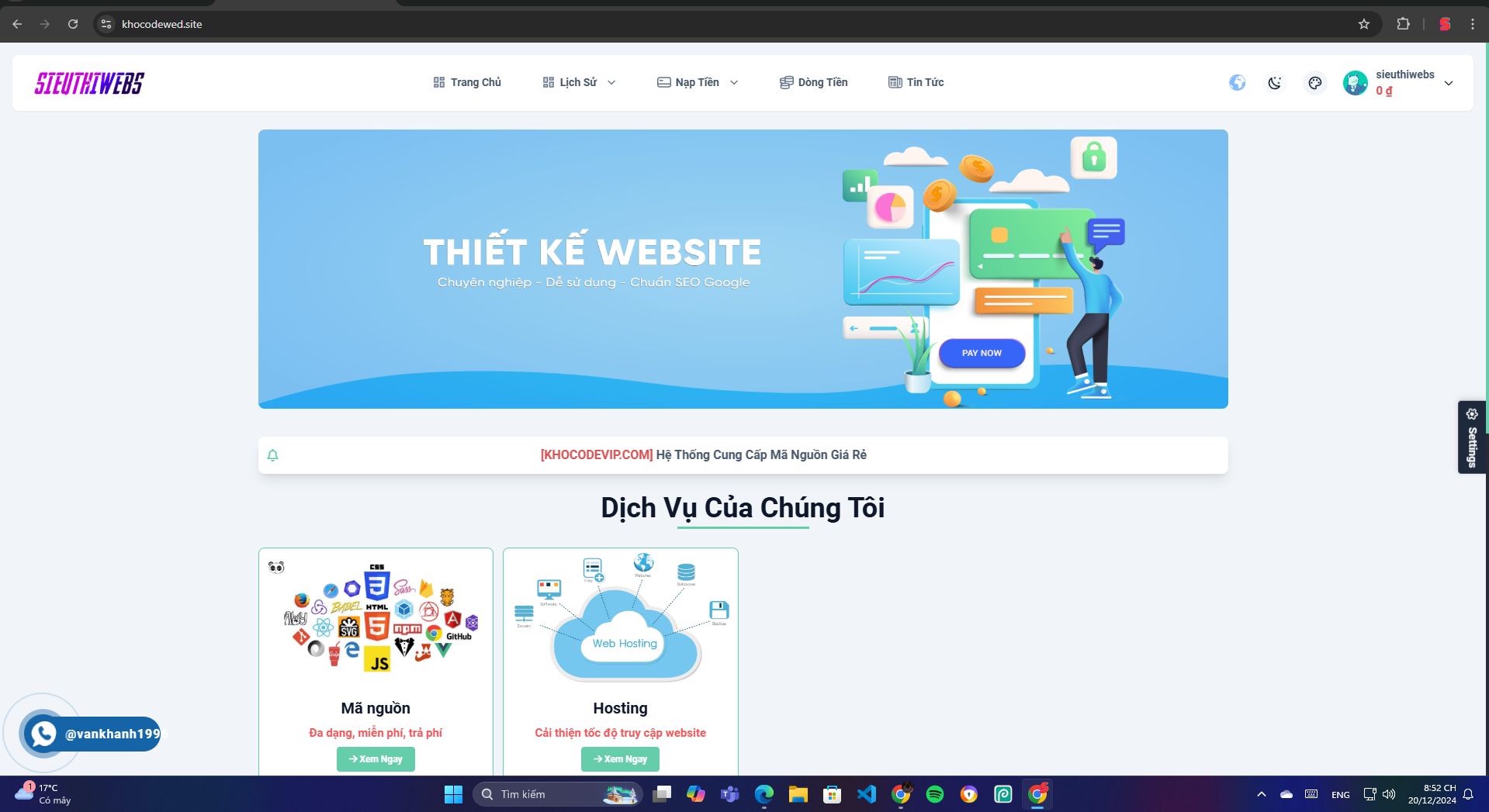 Code bán mã nguồn,hosting